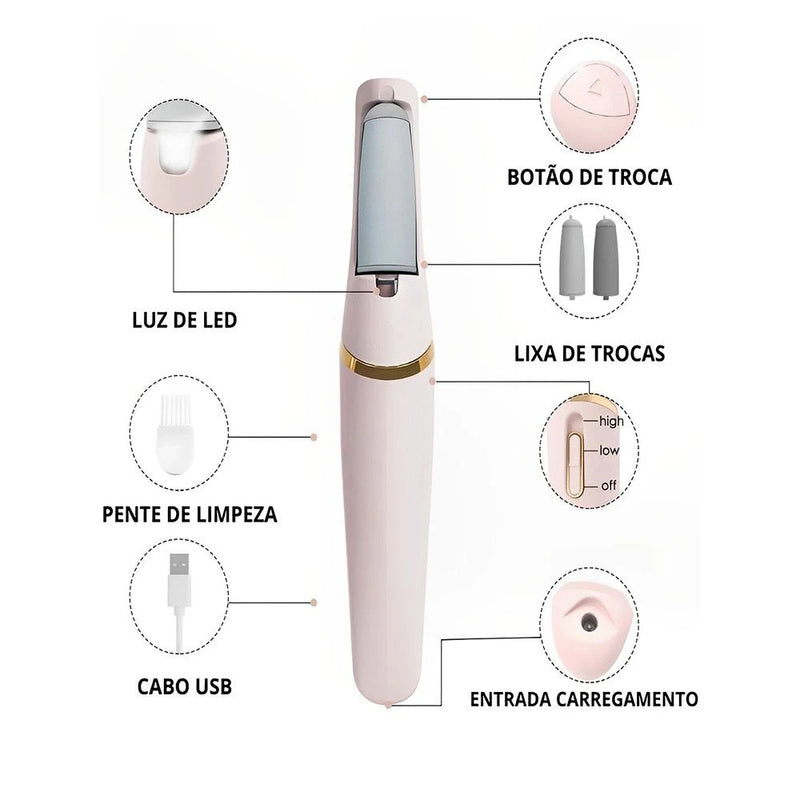 Removedor elétrico de calos nos pés